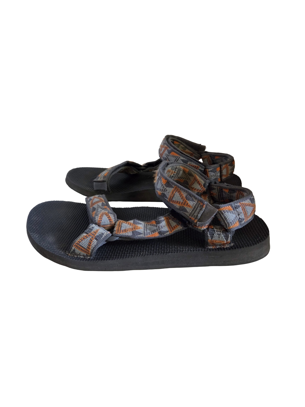 Men's Teva Original Universal Sandals Geometric Mosaic Brown Adjustable Straps - Picture 3 of 10